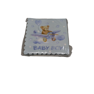 100 Pack Bear Baby Shower Napkins Square 3 Ply Blue Disposable Balloon Star Bear Cocktail Paper Napkins for Baby Shower Gender Reveal Birthday Party Decorations Supplies, 5 x 5 Inch