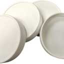 Kitchentoolz 48-400 Airtight White Plastic Lids for Bottles & Jars -Compatible with kitchentoolz Square Glass Milk Bottles 16oz - Pack of 4