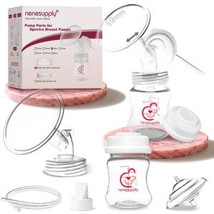 Nenesupply Pump Parts Compatible with Spectra S2 S1 9 Plus Breast Pump to Replace Spectra Pump Parts S2 Accessories Flange 19mm Duckbill Valve Tubing Bottles Backflow Protector