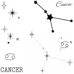 Cancer Constellation Zodiac Star Temporary Tattoo  Celestial Symbol Fake Tattoos for Women, Birthday Gift, Realistic, Waterproof & Long Lasting for 2 Weeks