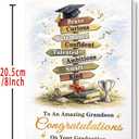 3 x Graduation Card for Grandson, Congrats Grad Grandson Gifts Card for High School, College, University, 2026 Graduation Party