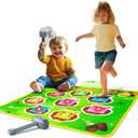 HmiL-U Whack-A-Mole Game Mat for Kids – 8 Modes, 2 Hammers, LED Lights, Piano Mat Multiplayer Fun Musical Mat for Boys & Girls Interactive Educational Toy Christmas Birthday Gifts for Toddlers