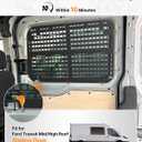 MELIPRON Van Window Security Screen Fit for Ford Transit Mid/High Roof Sliding Door, Anti-Theft MOLLE Van Window Guards, Steel Safety Screen for Cargo Vans