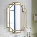 WAMIRRO Large Decorative Gold Mirror Luxury Living Room Irregular Ornate Mirorrs for Entryway Firplace Mantel Hallway 24"X36"