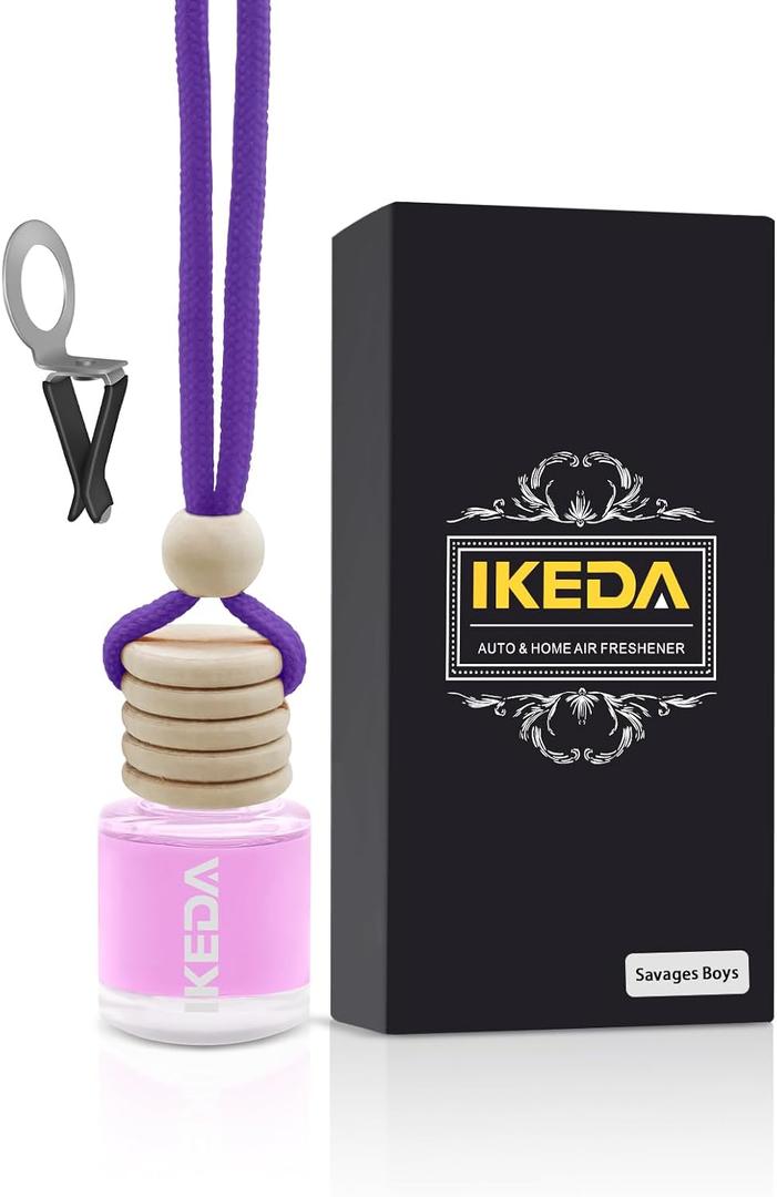 2 x Ikeda Car Air Freshener: Hanging Car Smell Air Freshener | 10ml Hanging Car Perfume | Long Lasting Fragrance | Strong Scents Diffuser for Auto Home (White Peach|Circular)