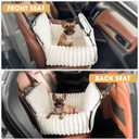 MIXJOY 6-in-1 Dog Car Seat for Small/Medium Dogs up to 25 lbs, Multi-Functional Dog Carrier for Car with Detachable Washable Cover, Pet Travel Bed with Clip-On Safety Leash, Beige