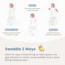 ZIGJOY Sleep Sack Swaddle 1.0 Tog Baby Wearable Blanket 100% Cotton Baby Swaddle Blanket for Newborns 6-12 Months Ocean&Pink