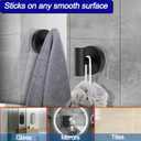 Bntuk Suction Cup Hooks, Removable Shower Hooks for Inside Shower Towel Hooks for Bathroom Window Glass Mirror Tile, Bath Robe Looafh Hook for Hanging Waterproof & Rustproof, Black (2 Pack)