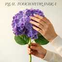 6 Pcs Faux Hydrangeas Real Touch Hydrangea Artificial Flowers Latex Large Fake Flower Long Stems for Wedding Home Party Table Centerpieces Decor (Purple)