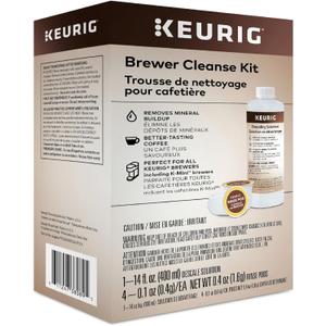 Keurig Brewer Cleanse Kit For Maintenance Includes Descaling Solution & Rinse Pods, Compatible with Keurig Classic/1.0 & 2.0 K-Cup Pod Coffee Makers, 4 Count