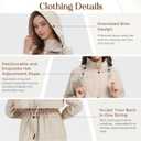 Women Waterproof Lightweight Long Rain Jacket Trench Coat with Adjustable Back Storm Shield,Check Lined&2-Way Zip (Beige, S)