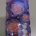 XIZYO Case for Samsung Galaxy S24 Ultra, Colorful Retro Oil Painting Flower Cute Floral Aesthetic Curly Wave Frame Laser Glossy Reflective Exquisite Stylish Cover Girly Women-Peony/Purple