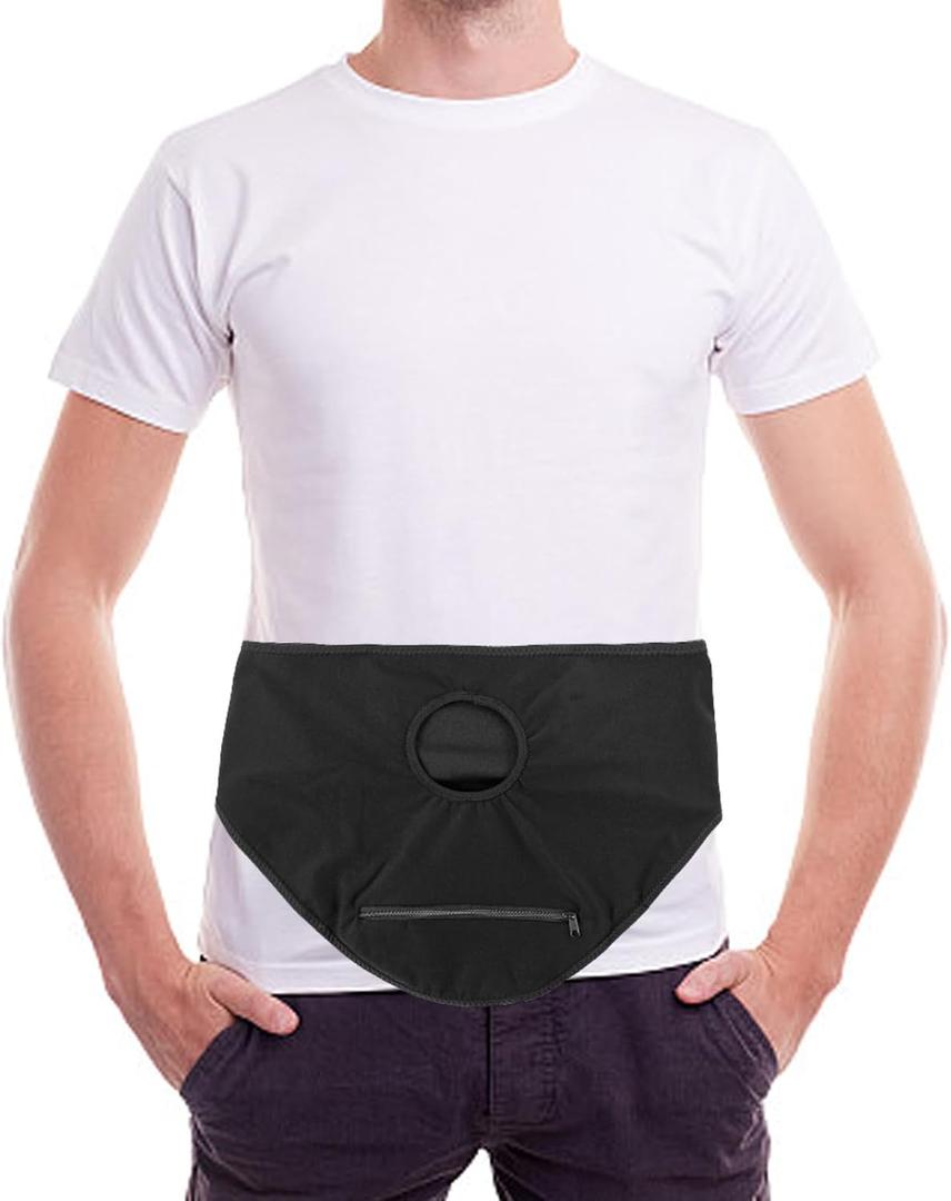 Ostomy Belt Black | Ostomy Support Belt | Stealth Belt Ostomy Bag Cover for Men & Women | Colostomy Bag | Ostomy Wrap for Sport Swiming | Inner Pocket to Hold Ostomy Pouch | Ostomy Supplies (Upgraded) (Large, V2.0 - Black)