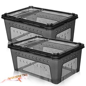 Hamiledyi 2PCS Reptile Feeding Box Snake Breeding Box Transparent Animal Habitat Cage Portable Plastic Turtle Transport Container for Bearded Dragon Lizard Spider Frog Scorpion Gecko 12.6 x 8.6 x 5.9 Hamiledyi 2PCS Reptile Feeding Box Snake Breeding Box Transparent Animal Habitat Cage Portable Plastic Turtle Transport Container for Bearded Dragon Lizard Spider Frog Scorpion Gecko 12.6 x 8.6 x 5.9