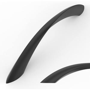 Amerdeco 10 Pack Matte Black 5 Inch(128mm) Hole Centers Kitchen Arch Twisted Cabinet Pulls Cabinet Hardware Kitchen Handles for Cabinets Cupboard Handles Drawer Pulls ZH0048