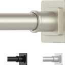 Brushed Nickel Shower Curtain Rod 31-79 Inches Non-Slip Shower Rod Tension Mounted No Drill Tension Shower Curtain Rods Spring Tension Rod for Windows Bathroom