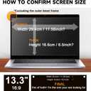 Laptop Privacy Screen 13.3 Inch Compatible with Hp/ Dell/ Acer/ Samsung/ Asus/ Toshiba/ Sony/ Thinkpad, Removable 16:9 Aspect Privacy Filter Screen Protector for 13.3Inch Laptop, Anti Blue Light Glare