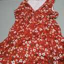 Womens Summer Wrap V Neck Sundress Sleeveless A Line Tank Dress with Pockets, Red, L