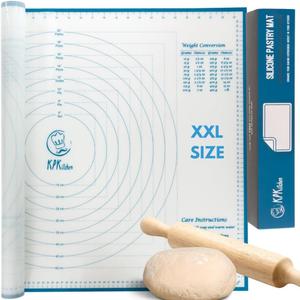 XXL Silicone Pastry Mat  Non-Slip, Easy-Clean Rolling Mat for Dough, Cookies, Pie, Bread, Pizza & Fondant  Extra Large 23.5 x 31.5 Baking Mats Board with Printed Measurements & Conversion Chart