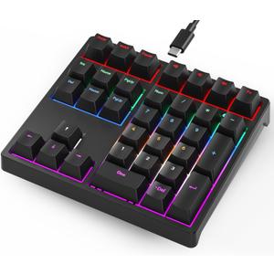 Gurjot Number Pad, Mechanical USB Wired Numeric Keypad with RGB LED Backlit,34 Keys Numpad Keyboard with PBT Keycaps Blue Switches for Windows/Mac Laptop,Computer,Desktop,PC,Notebook (Black)