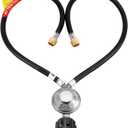 2 feet y-Splitter 2 Hose Propane Regulator, Low Pressure Dual Propane Tank Connection kit Hose, for Most LP/LPG Gas Grill, Heater and Fire Pit Table