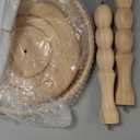 Rattan Round Side Table, Rubberwood Small Drink Table for Small Spaces, Solid Wood Pedestal Coffee Tables, End Tables for Living Room, Sofa Couch, Bedroom, Corners, and Outdoor (Natural) (11.4"W x 23.6"H)