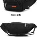 Large Fanny Pack for Men Women,Waterproof Crossbody Sports Waist Bag Pack Lightweight Belt Bag Hip Bum Bag for Traveling,Dog Walking,Running,Hiking,Cycling,Easy Carry Any Phone Wallet(BlackA)