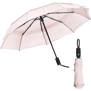 Mr. Pen- Windproof Travel Umbrella, Automatic Umbrellas for Rain, Compact (Ros Whisper)