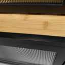 Double Layer Bamboo Bread Box for Kitchen Counter,Bread Holder,Countertop Bread Storage with Window (Black)