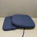 AAAAAcessories D-Shaped Chair Cushions, 2" Thick Dining Chair Pads with Ties and Removable, Machine-Washable Cover, 17" x 16", Set of 6, Blue