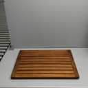 Teak Shower Mat, 24"x18" Wood Non-Slip Bathroom Teak Bath Mats for Bathroom, Wooden Floor Mat Bathroom Mat for Inside, Outdoor or Spa(Medium) (24" x 18" (Rectangular), Natural)