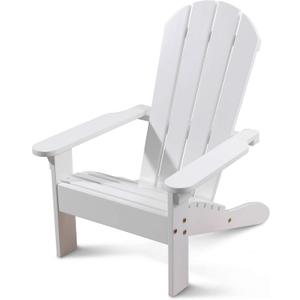 KidKraft Wooden Adirondack Children's Outdoor Chair, Kid's Patio Furniture, White, Gift for Ages 3-8