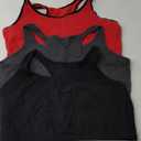 Fruit of the Loom Cotton Tank Bra for Women - Ultimate Comfort & Breathable Fit - Fashion Packs (48, Red Hot With Black/Charcoal/Black)
