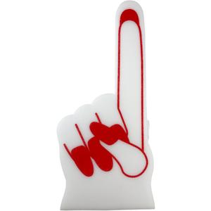 Giant Foam Finger 18 Inch- Number 1 DIY Blank Foam Hand for All Occasions - Cheerleading for Sports - Exciting Vibrant Colors use as Celebration Pom Poms- Great for Athletics Local Sport Events Games (White)