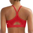 RUNNING GIRL Sports Bra for Women,Y Back Molded Cup Medium Impact Sports Bras with Sewn in Pads (Red, XL)