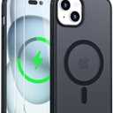 Iokmax Magnetic for iPhone 15 Plus Case [Compatible with MagSafe]with 2X Screen Protector, Military-Grade Slim Shockproof Phone Cover Translucent Matte Anti-Fingerprint for iPhone 15 Plus 6.7'', Black, Set of 2