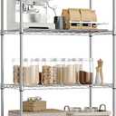 IZEUK 4-Tier Heavy Duty Steel Storage Shelves, Metal Shelf Wire Shelving Rack for Pantry, Kitchen, Home, or Office Organization (29.5" W x 13.7" D x 47.2" H, 1000LBS, Chrome)