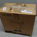 Fish Tank, 2.2 Gallon Glass Aquarium, Small Fish Aquarium Kits with Smart Humidifier, Auto Feeder, Silent Water Pump, Temperature Display & 7-Color Lighting, for Office & Home - Black