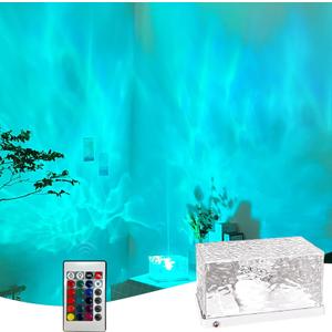 Northern Lights Ocean Wave Projector Light,Pulg in Rotating Water Wave Lamp Projector with Remote,Ocean Lights for Ceiling