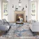 Area Rugs 9x12 Living Room: Large Machine Washable Area Rug with Non Slip Backing Non Shedding Abstract Stain Resistant Carpet for Bedroom Dining Room Nursery Home Office - Multi