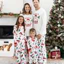 PATPAT Family Christmas Pjs Matching Sets Holiday Jammies Sleepwear Christmas Pajamas for Family Xmas Outfits with Socks (White, XL)