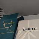 Linen Home 100% Cotton Percale Sheets Queen Size, White, Deep Pocket, 4 Pieces Set - 1 Flat, 1 Deep Pocket Fitted Sheet and 2 Pillowcases, Crisp Cool and Strong Bed Linen