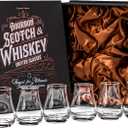 Whiskey, Scotch, Bourbon Tasting Glasses | Set of 6 | Professional 3.5 oz Stemless Tulip Shaped Tasting and Nosing Copitas | Small Crystal Snifters Gift Sniffers for Sipping Neat Liquor