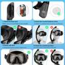 Greatever Dry Snorkel Set, Panoramic Wide View Anti-Fog Scuba Diving Mask, Professional Snorkeling Gear for Adults Kids