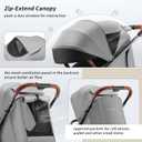 Tinyiota Stroller for Babies,Toddler Strollers with Large UPF 50+ Canopy,Luxury Baby Stroller with Leather Handle & Spacious Seat, One-Hand Foldable Pushchair,Baby Carriage with Lie-Flat Mode(Gray)