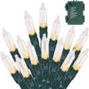 Joiedomi LED Christmas String Lights,250 Count 31.4FT Battery Operated Christmas Tree Fairy Lights with 8 Modes,Multifunction Green Wire for Xmas Decor Party Holiday House,Warm White