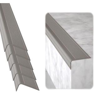 Rubber Bond Stair Edge Protector (Pack of 5) 36x2x1 inch Anti-Slip Stair Corner Trim Rubber Strips - Waterproof Self-Adhesive Staircases for Outdoor & Indoor Uses | Protect Kids & Pets - Grey