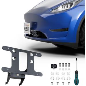 REEVAA 2025 Front License Plate Frame for Tesla Model 3 Highland [No Drill, No Adhesive], Aluminum Alloy Material for Model 3 2024-2025 (Not Fit Model 3 2021-2023)