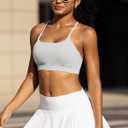 RUNNING GIRL Y-Back Sports Bras for Women, Medium Impact Wirefree Padded Bra Workout Crop Top Longline Sports Bra Push up (XXXL)