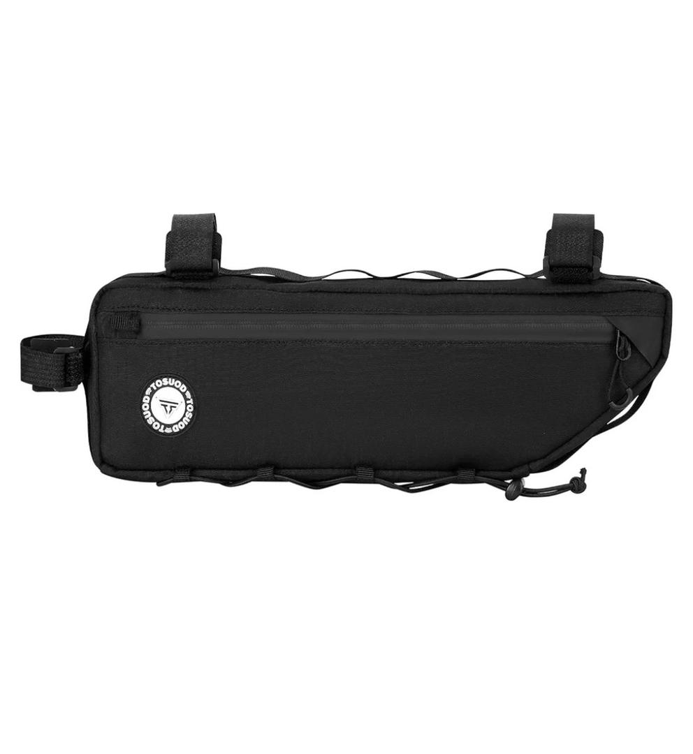 Bike Frame Bag 2L/3L – Waterproof 600D/Scratch-Proof, 7" Phone Fit, 4-Point & Multi-Position Anti-Sway Straps, Full-Side Zipper Quick Access, Tool-Free Install, Universal MTB/Road/Gravel/E-Bike